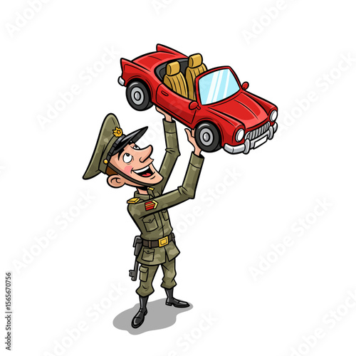 very cute dan funny army icon design
