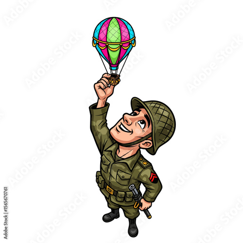very cute dan funny army icon design