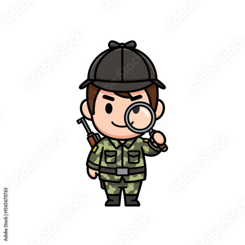 very cute dan funny army icon design