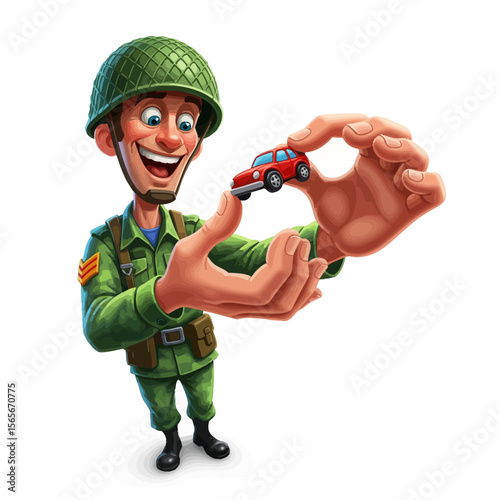 very cute dan funny army icon design