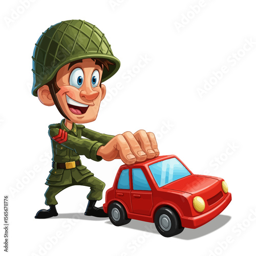 very cute dan funny army icon design