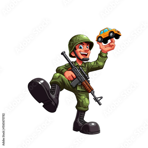 very cute dan funny army icon design