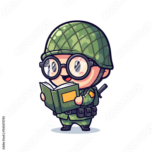 very cute dan funny army icon design