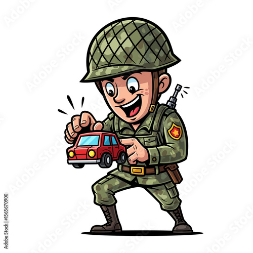 very cute dan funny army icon design