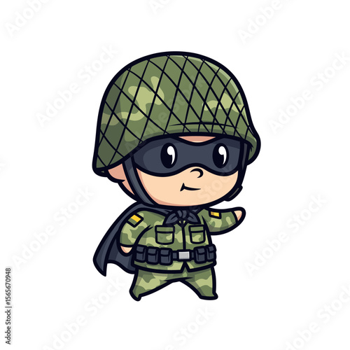 very cute dan funny army icon design