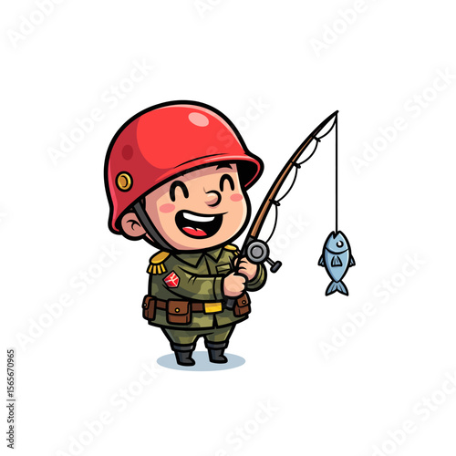 very cute dan funny army icon design