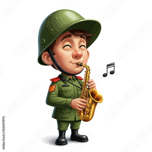 very cute dan funny army icon design