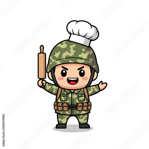 very cute dan funny army icon design