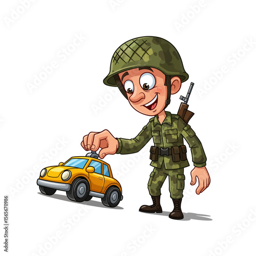 very cute dan funny army icon design