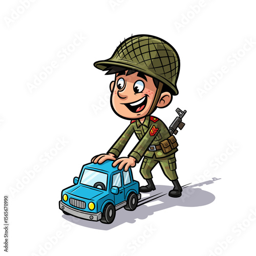 very cute dan funny army icon design