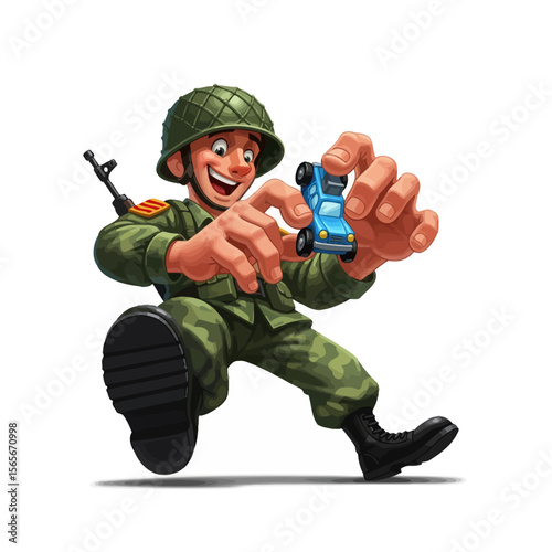 very cute dan funny army icon design