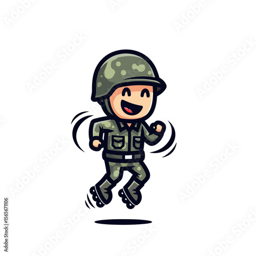 very cute dan funny army icon design
