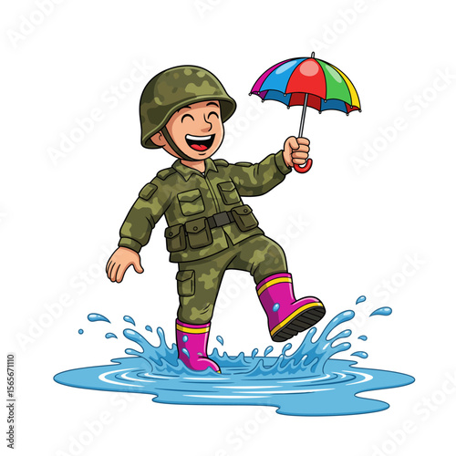 very cute dan funny army icon design
