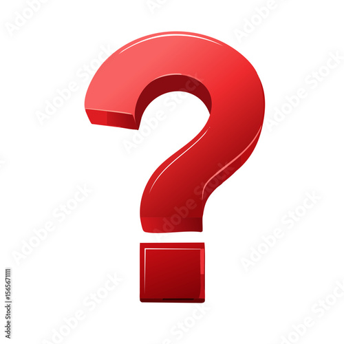 Vivid Red Question Mark against a Black Backdrop Displaying Inquisitiveness and Uncertainty Conceptual Design