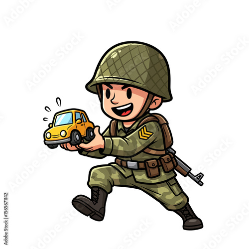 very cute dan funny army icon design
