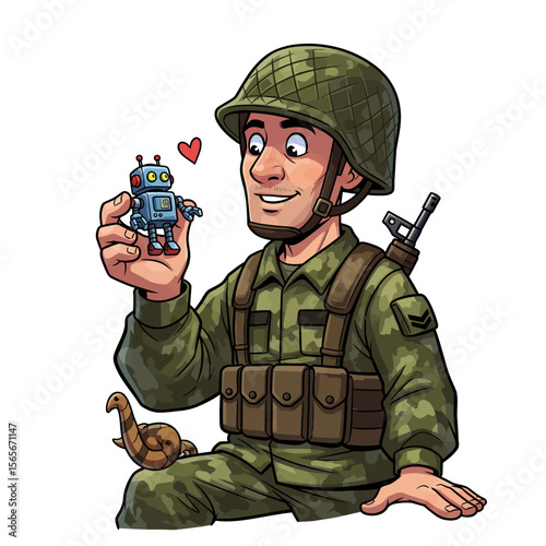 very cute dan funny army icon design