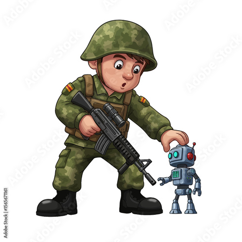 very cute dan funny army icon design