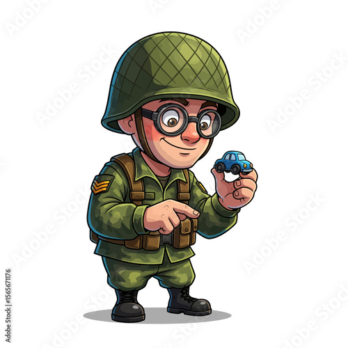 very cute dan funny army icon design