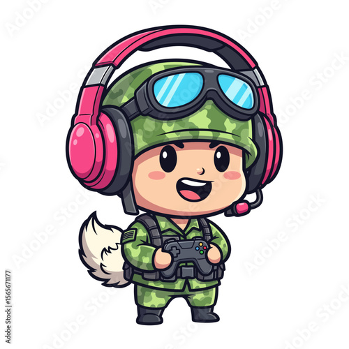 very cute dan funny army icon design