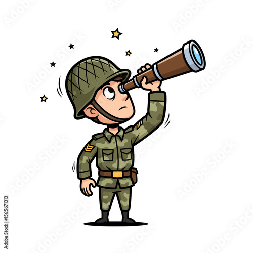 very cute dan funny army icon design