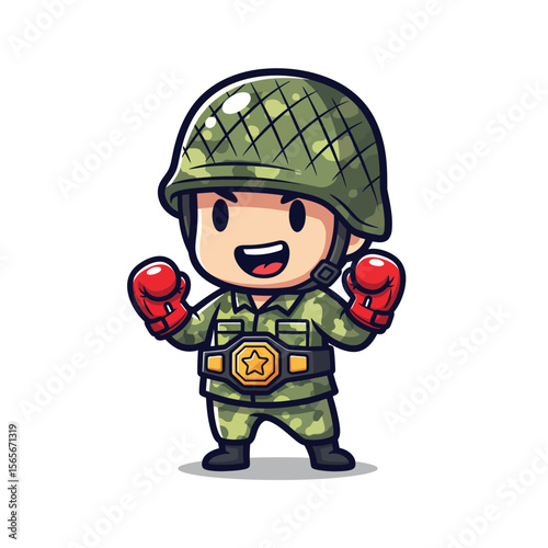 very cute dan funny army icon design