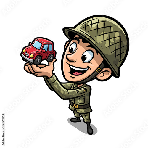 very cute dan funny army icon design