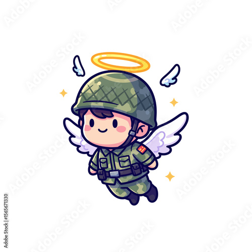 very cute dan funny army icon design