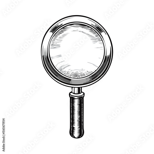 Magnifying Glass on Black Background Revealing Hidden Information and Details