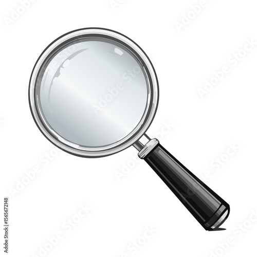 Magnifying glass illustration on a black background symbolizing search discovery and investigation for detail oriented projects