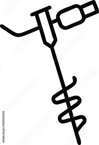 Simple outline illustration of a soil sampler, engineering tool in design