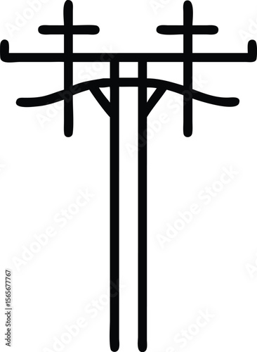 Simple outline style of a transmission tower power pole