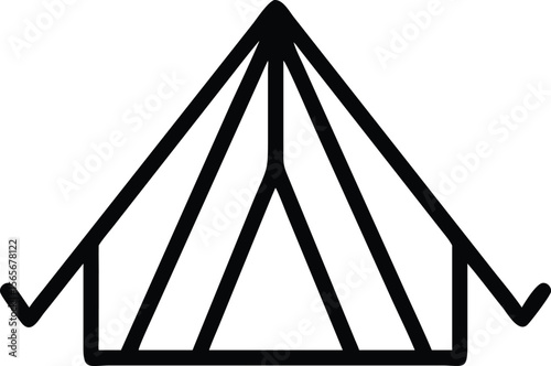 Simple tent illustration for camping, travel, outdoor and recreation design