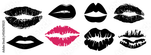 Sensual Whispers: A collection of lips impressions, each one a unique story, showcasing the essence of attraction, allure, and tender affection. 