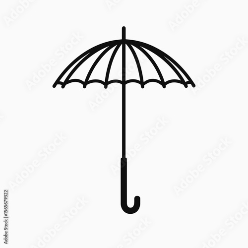 Black umbrella icon on a plain background  
