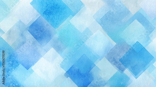 青い水彩ダイヤが重なる抽象背景テクスチャ
