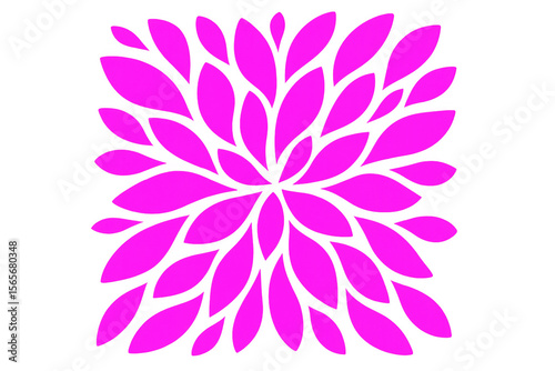 Expanding pink petals radiate from the center on a transparent background, forming an elegant floral pattern with vibrant colors
