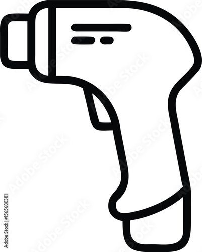 Temperature scanner outline illustration for medical and health related design