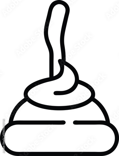 Toilet plunger icon in simple outline style for cleaning service