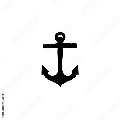 black vector anchor logo
