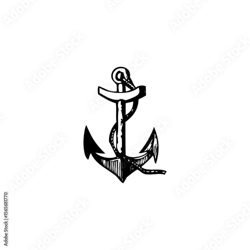 black vector anchor logo
