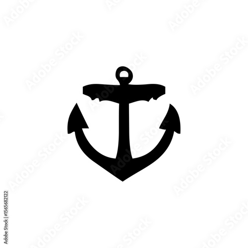 black vector anchor logo