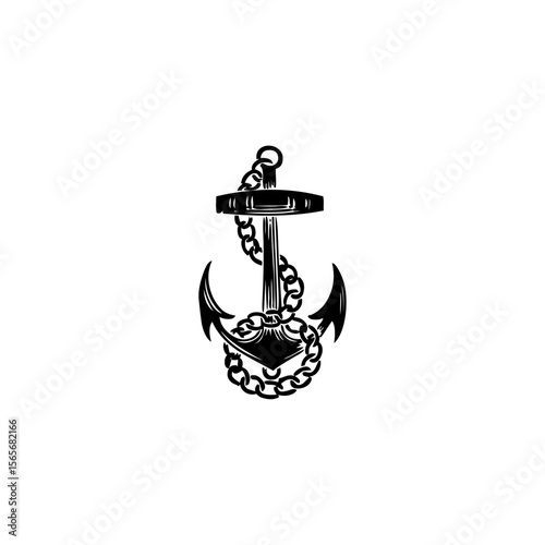 black vector anchor logo