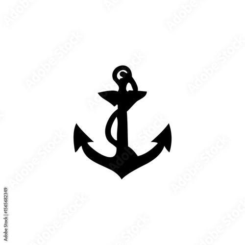 black vector anchor logo