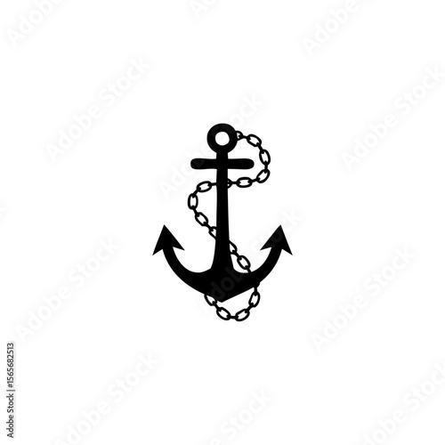 black vector anchor logo