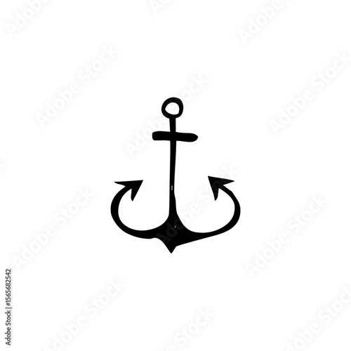 black vector anchor logo