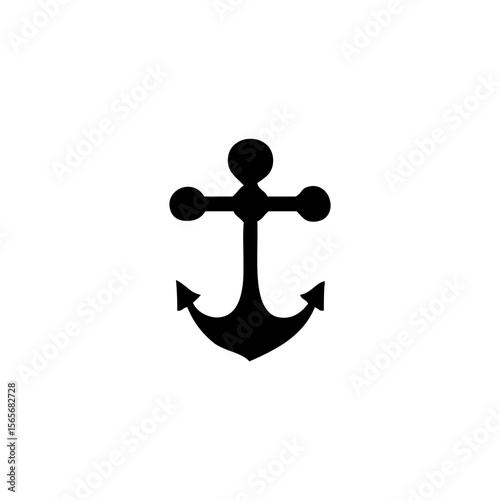 black vector anchor logo