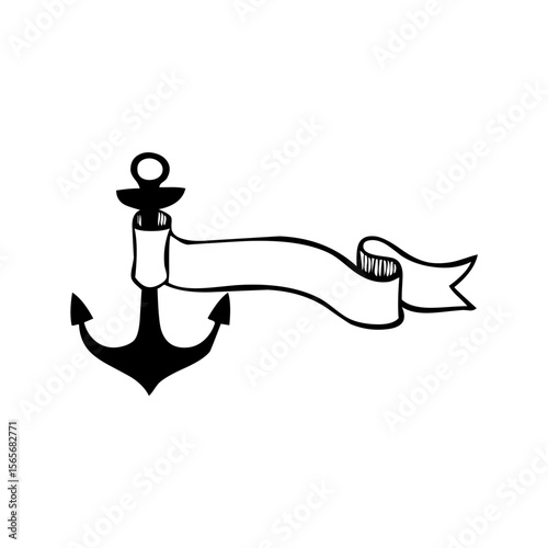 black vector anchor logo