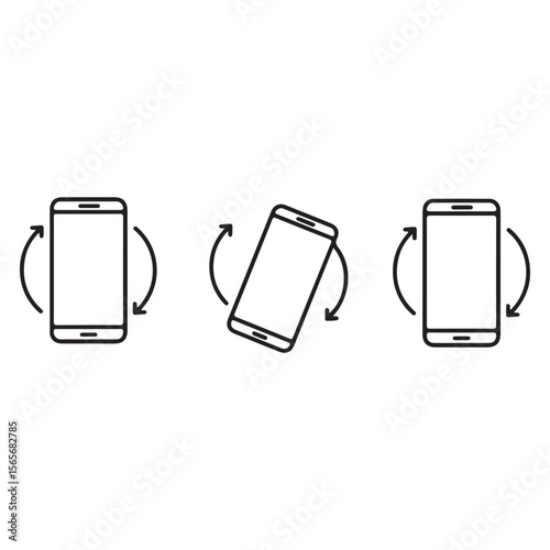 Phone Rotation Icons Representing Device Orientation for Landscape and Portrait Modes User Interface Design and Mobile App Development
