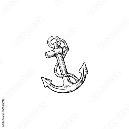 black vector anchor logo