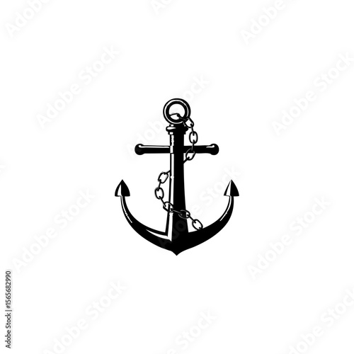 black vector anchor logo